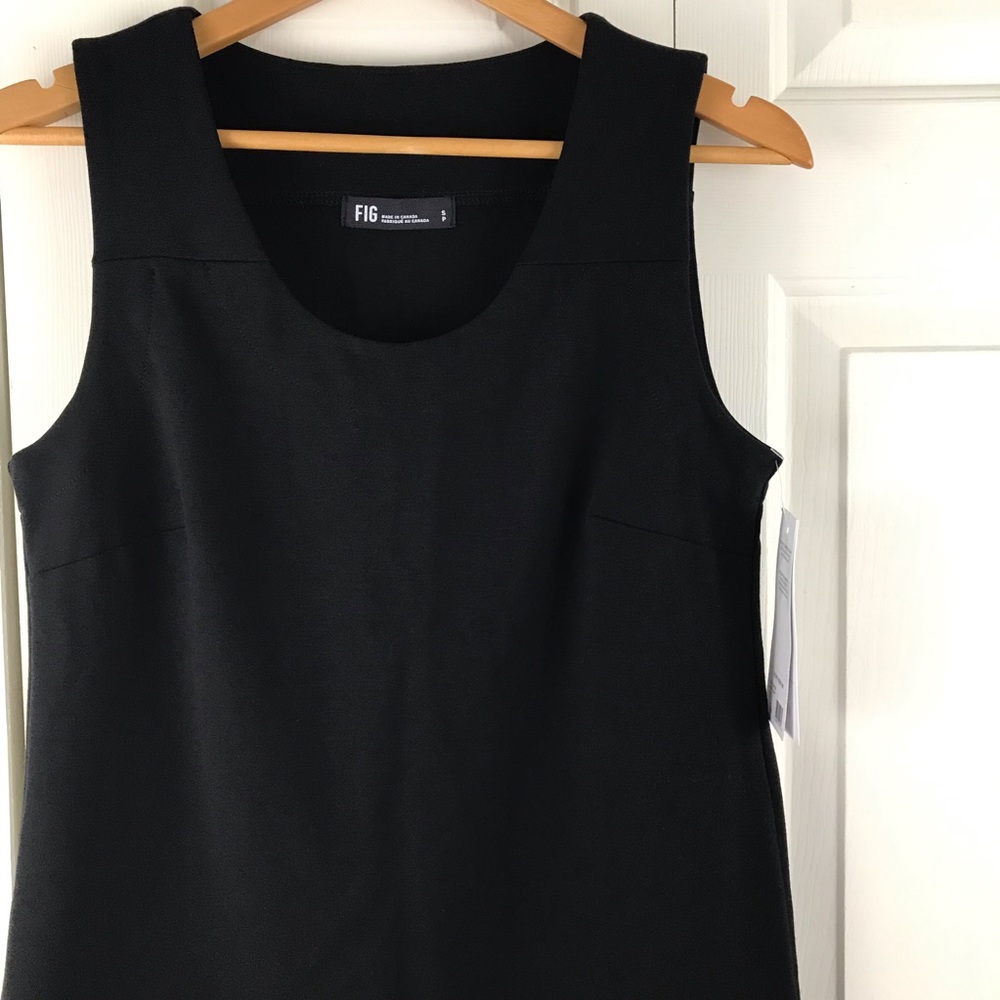 Fig Clothing Solid Black Bow Dress Size Small